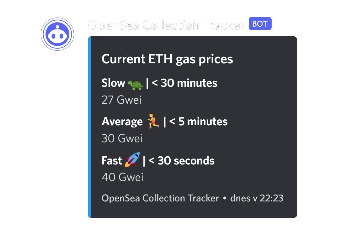 gas tracking message